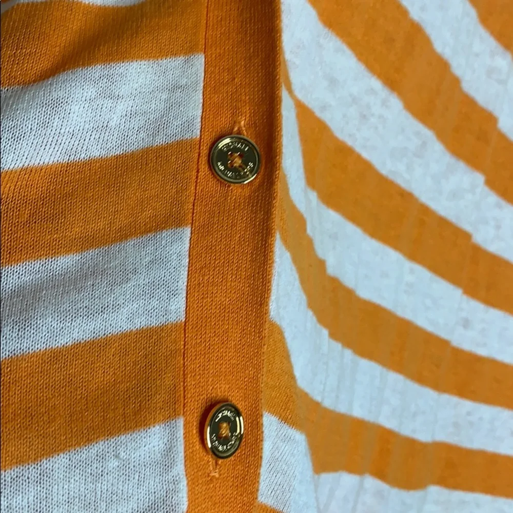 Michael‎ Kors orangewhite striped slouchy cardigan